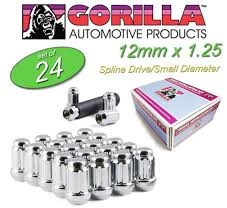 12X1.25 GORILLA CHROME SPLING LUGNUT(24 IN BOX) 1